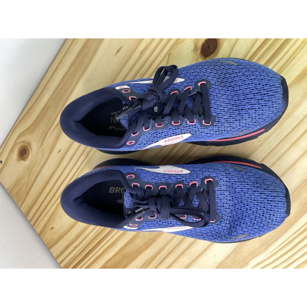 Brooks Ghost 15 1203801B469 Women's 7.5 Running Shoes Blue Peacoat Pink Sneakers - Picture 7 of 14